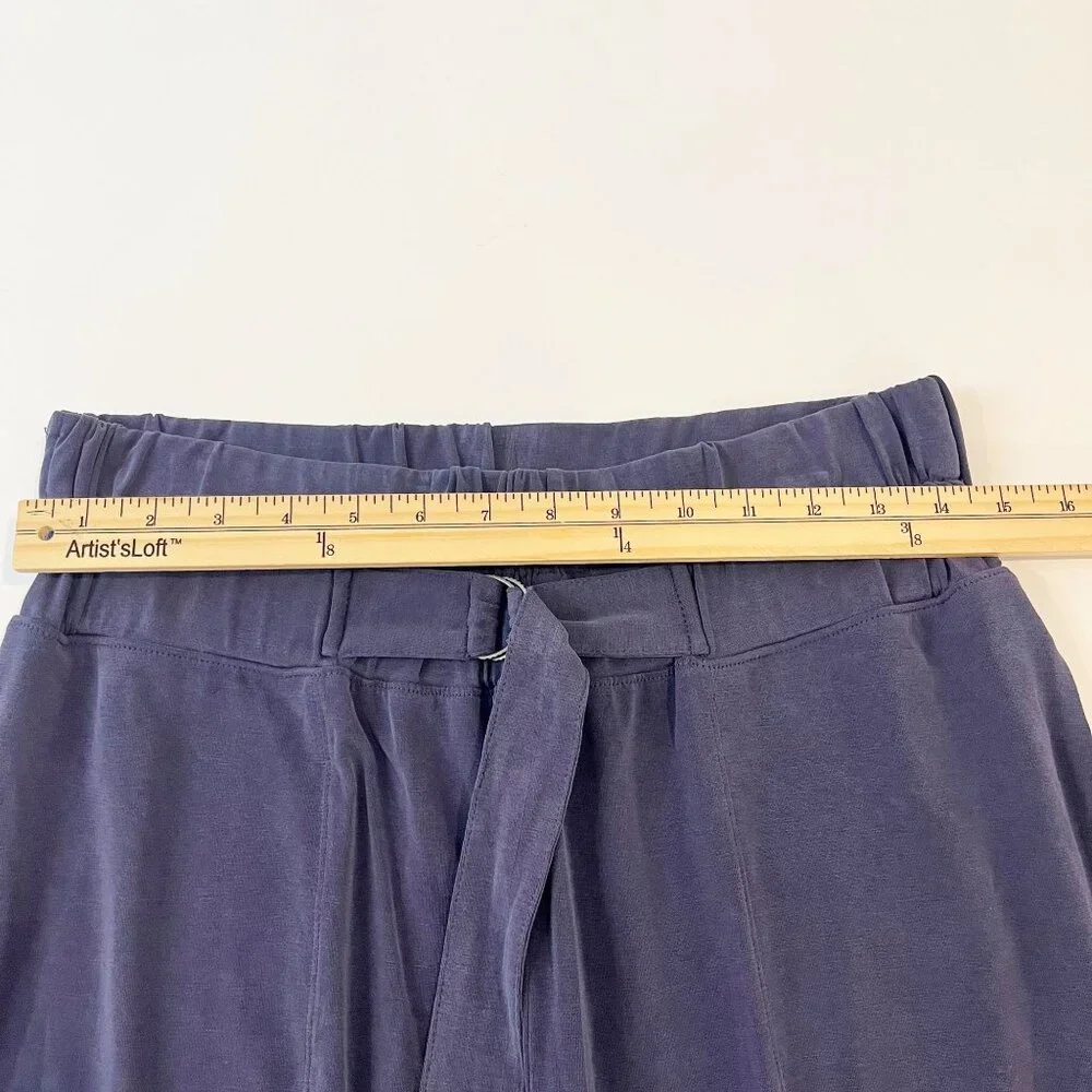 Anthropologie Saturday Sunday Navy High Rise Wide Leg Pull On Pants - MEDIUM